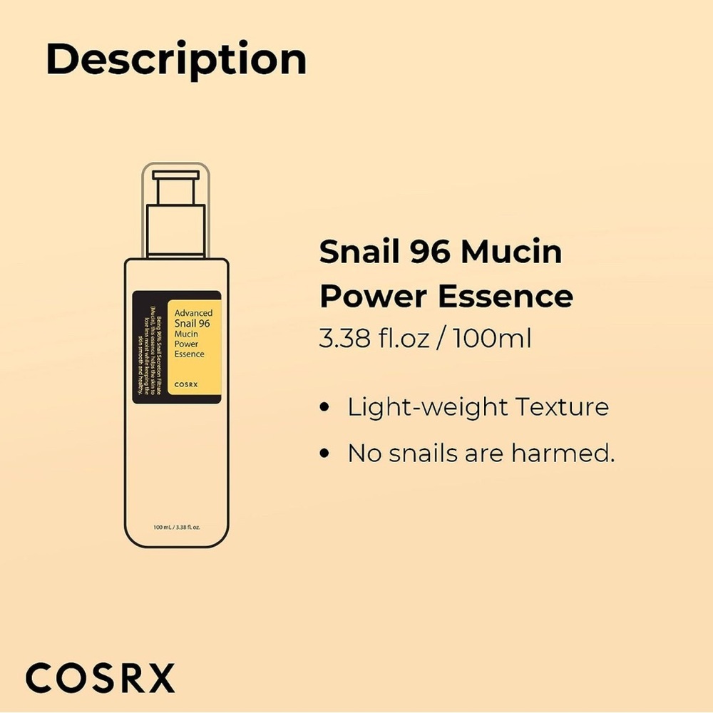 COSRX Advanced Snail 96 Mucin Power Essence 100mL NEW 🐌✨ - Picture 8 of 10